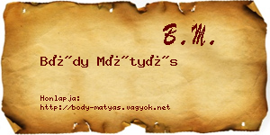 Bódy Mátyás névjegykártya